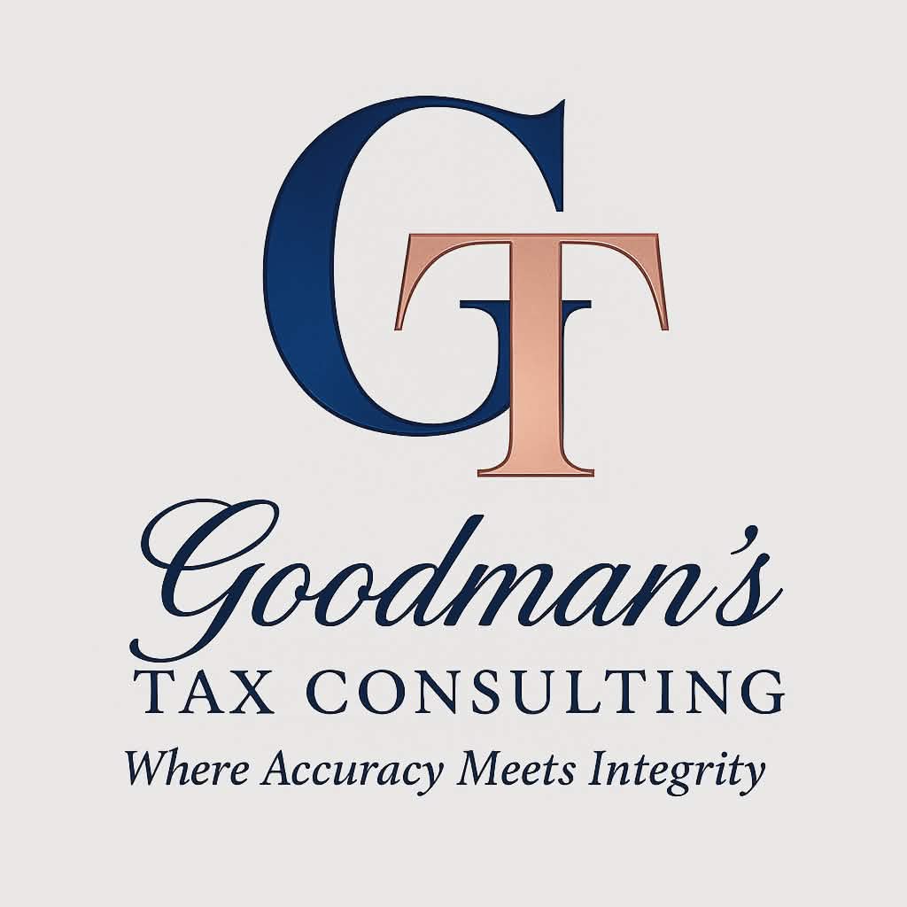 Logo with large blue and pink letters 'G' and 'T', company name, and tagline about accuracy and integrity.