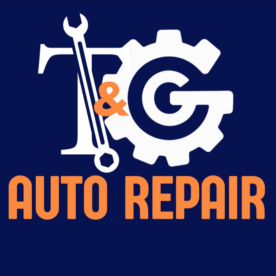 Logo with wrench and gear, text 'AUTO REPAIR', dark blue background.