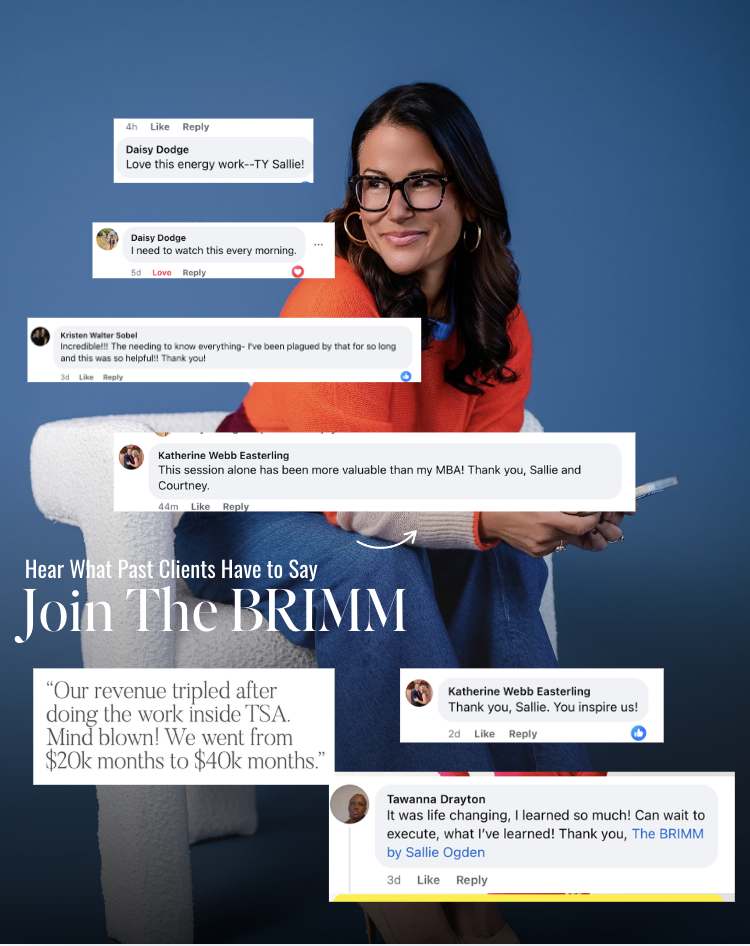 Woman with glasses and dark hair in a red shirt, smiling, with social media comments overlayed.